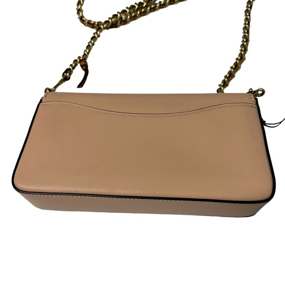 Coach Ladies Dinky Crystal Pink Leather Chain Strap Crossbody Bag Nude Pink - Picture 4 of 14